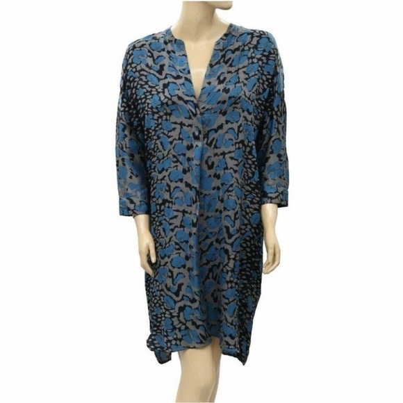 ZADIG & VOLTAIRE ~ Raita Leo Print Shirt Dress with Single Button Pop Over Style - Picture 1 of 12